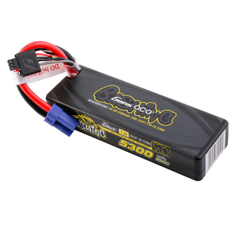 Gens ace G-Tech 5300mAh 7.4V 100C 2S1P Lipo Battery Pack with EC5-Bashing Series