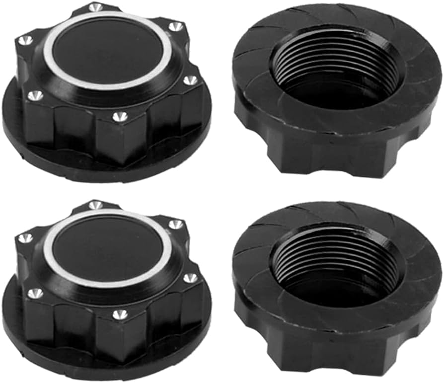 4Pcs ProtonRC 24mm Wheel Hub Cover Hex Dust Lock Nut Adapter Compatible with Arrma 1/5 Kraton Outcast 8S RC Car (Black)