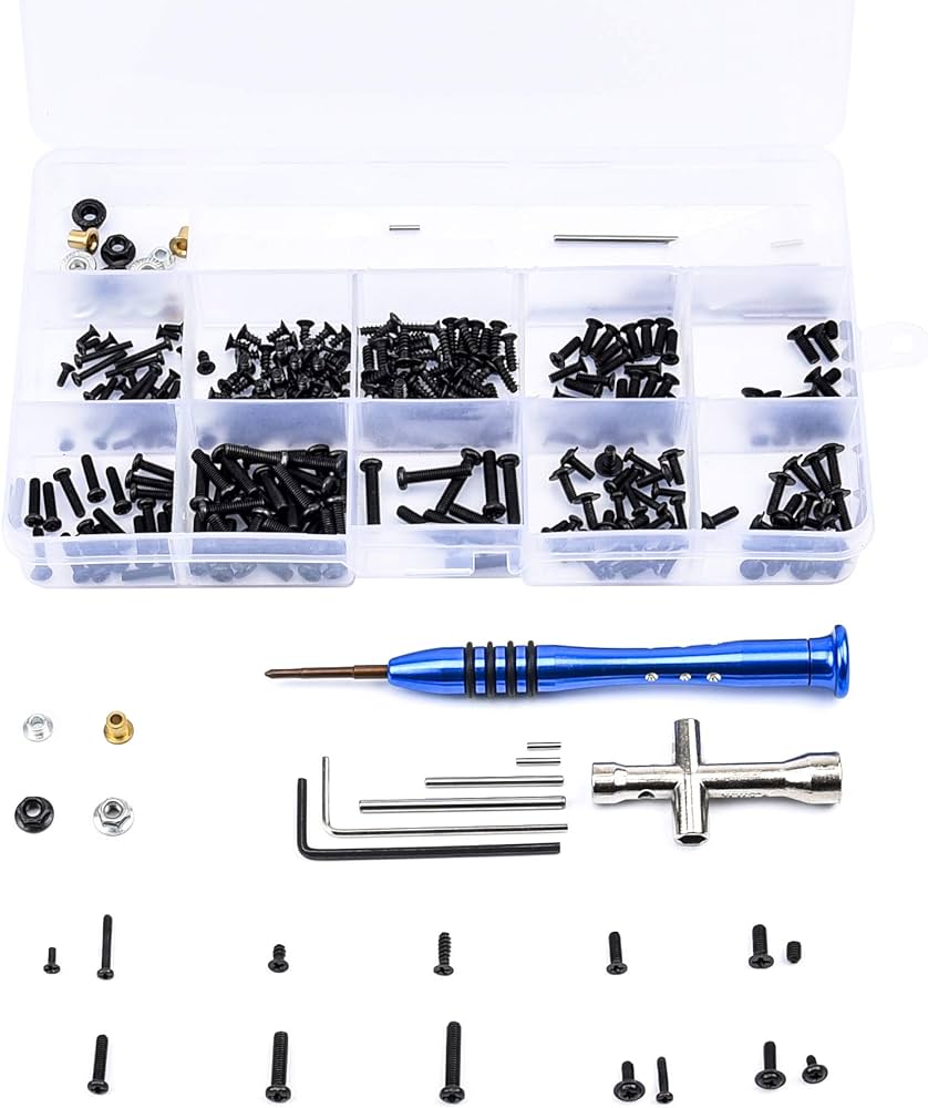ProtonRC 316pcs RC Car Tools & Screws Box Kit Set M2 M2.5 M3 Screws Repair Supplies for Wltoys and similar