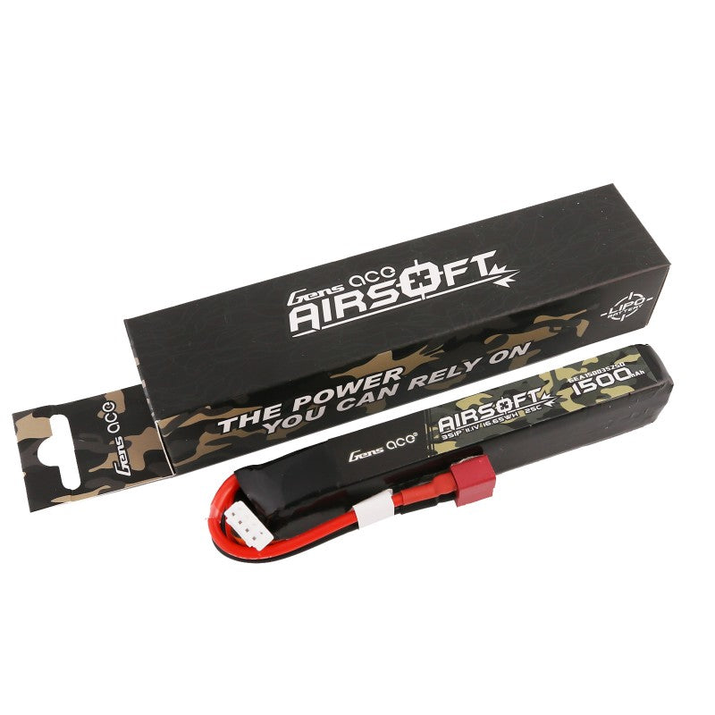 Gens ace 25C 1500mAh 3S1P 11.1V Airsoft Gun Lipo Battery with T Plug