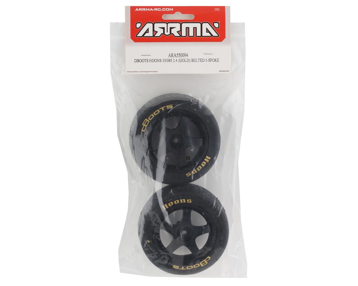 Arrma DBoots Hoons 35/085 2.4 Belted 5-Spoke Pre-Mounted Tires (2) (Gold) w/14mm Hex