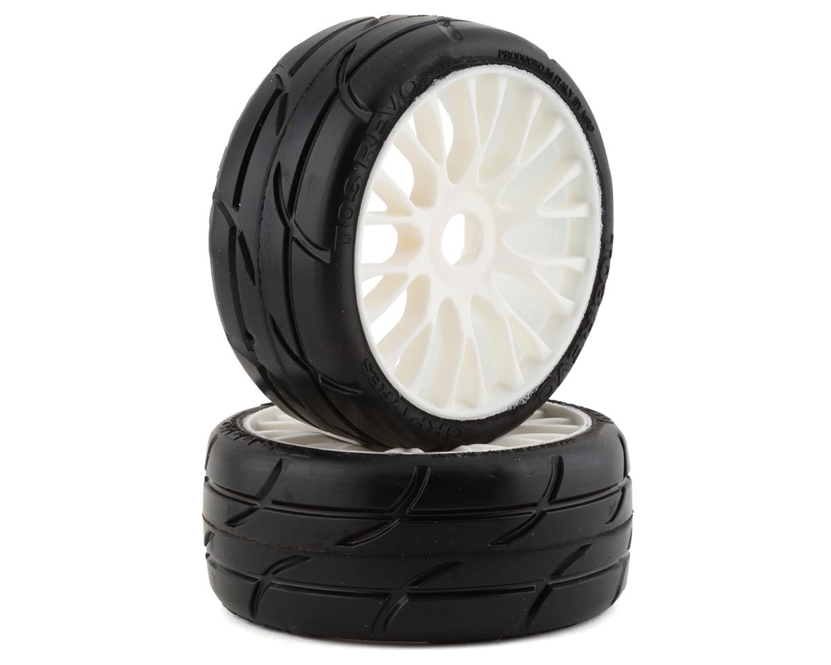 GRP Tires GT - TO3 Revo Belted Pre-Mounted 1/8 Buggy Tires (White) (2)  w/RIGID Wheel