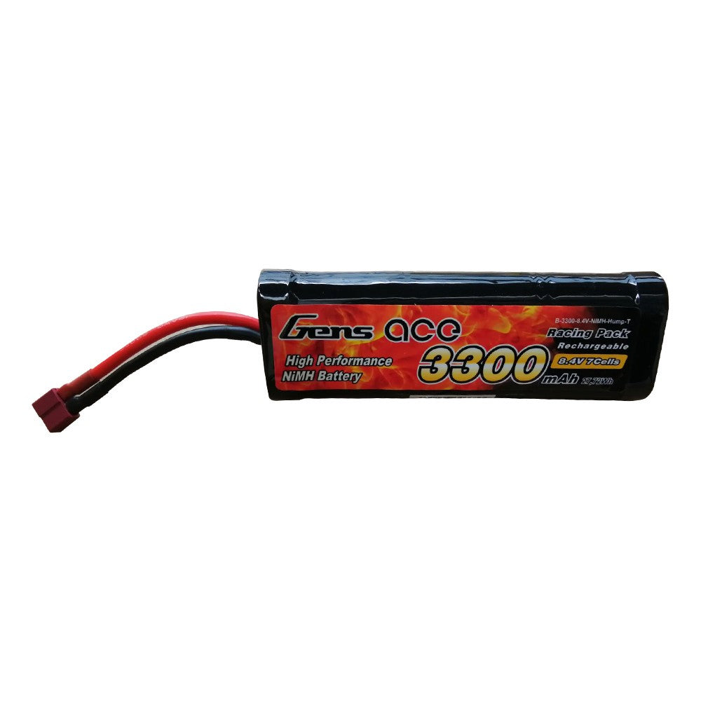 Gens ace 3300mAh 8.4V 7-Cell NiMH Hump Battery Pack with T plug - RACERC