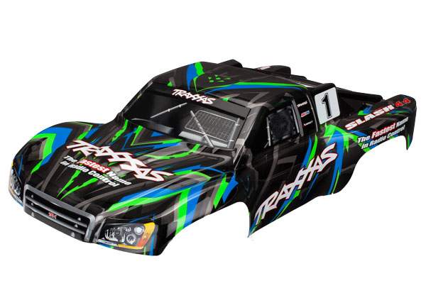 Traxxas Body, Slash 4X4, green (painted, decals applied) – RACERC