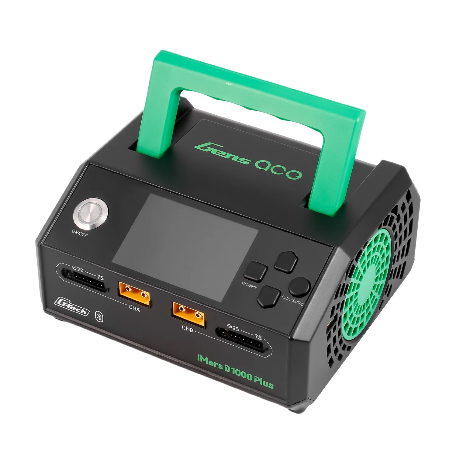 Gens ace iMars D1000 Plus Smart Charger Dual Channel | AC 1000W | G-Tech | Bluetooth App Control