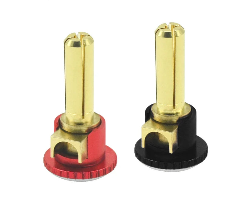 ProtonRC Lockdown Heatsink Bullet Plug Grips with 4mm Bullets (Black/Red)