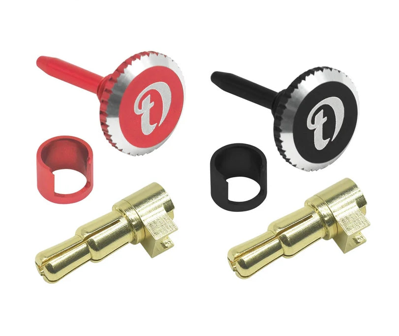 ProtonRC Lockdown Heatsink Bullet Plug Grips with 4to5mm Bullets (Black/Red)