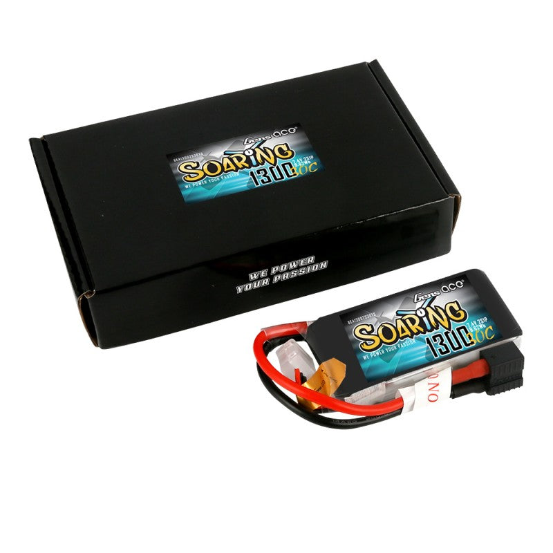 Gens ace Soaring 1300mAh 7.4V 30C 2S1P Lipo Battery Pack with EC3/XT60/T-plug