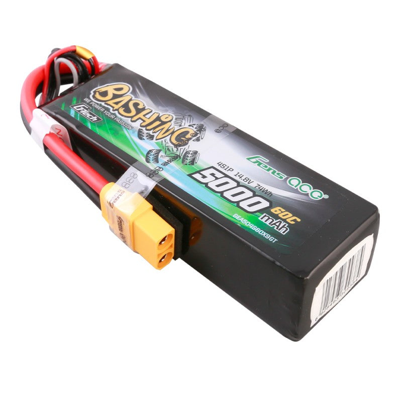 Gens ace G-Tech 5000mAh 14.8V 4S1P 60C Lipo Battery Pack with XT90 Plug-Bashing Series