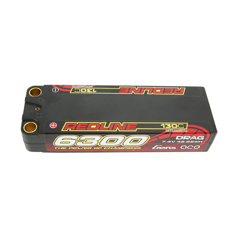Gens ace Redline Series 6300mAh 7.4V 130C 2S2P HardCase 70# LiPo Battery