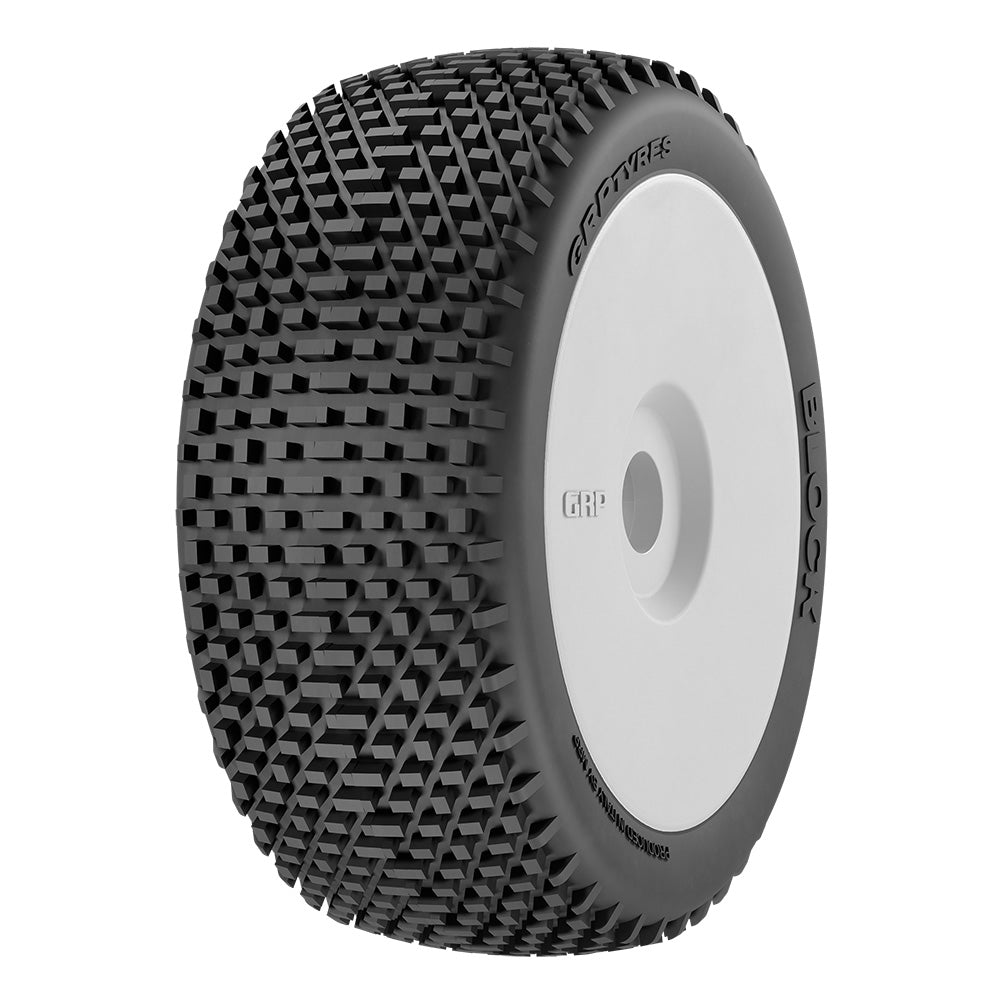 1/8 Buggy BLOCK N25 SuperSoft Mounted Tires – Κολλημένα Λάστιχα σε New White Wheels