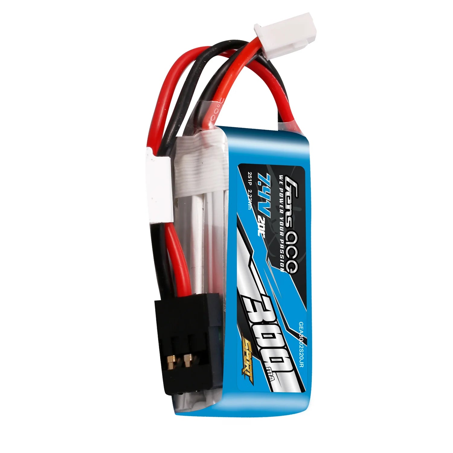 Gens ace 300mAh 7.4V 20C 2S LiPo Battery (F3K / DLG Gliders)