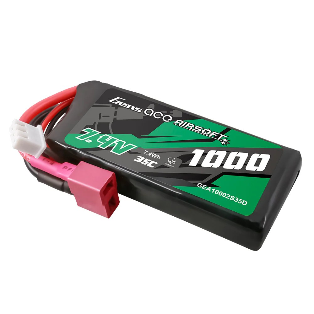 Gens ace 1000mAh 7.4V 2S 35C LiPo Airsoft Battery – Deans (T) Plug  🆕 ΝΕΟ ΠΡΟΪΟΝ