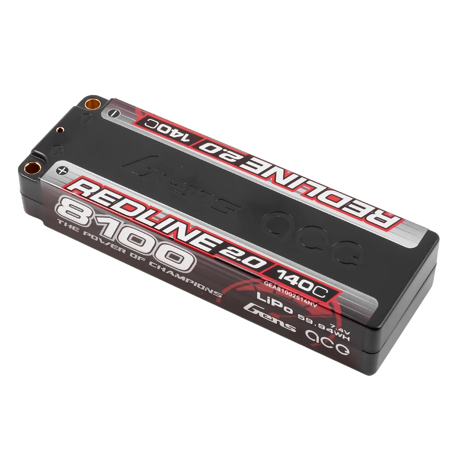 Gens ace Redline 2.0 8100mAh 7.4V 140C 2S HardCase LiPo Battery με 5.0mm Bullet (58#)