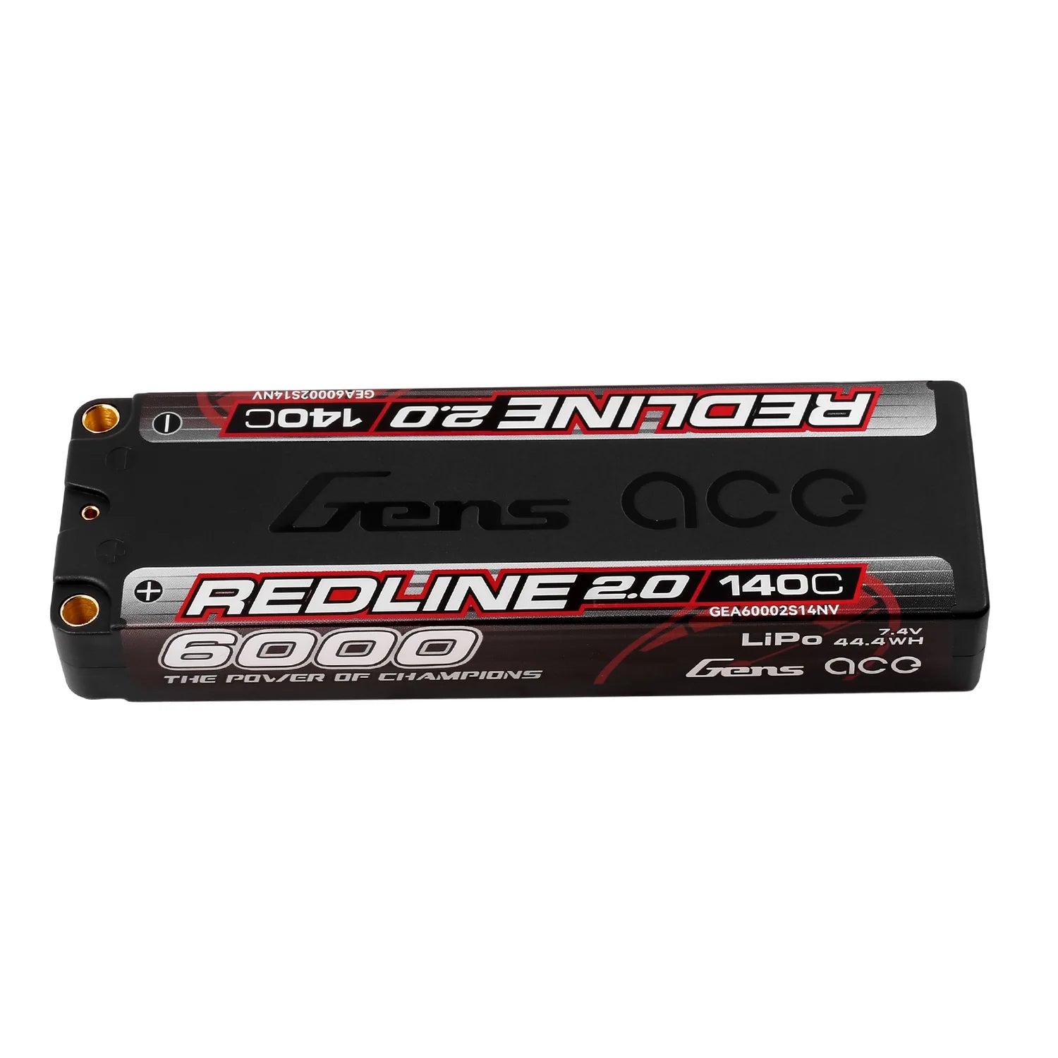 Gens ace Redline 2.0 6000mAh 7.4V 140C 2S HardCase LiPo Battery με 5.0mm Bullet