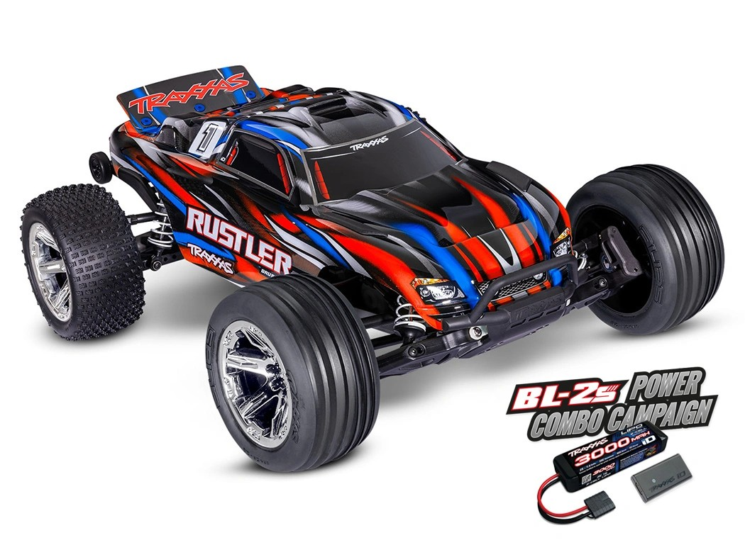Traxxas Rustler BL-2s HD 1/10 RTR 2WD Brushless Stadium Truck  w/BL-2s ESC & TQ 2.4GHz Radio