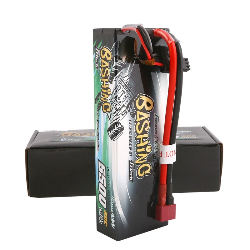 Gens ace G-Tech 5500mAh 7.4V 2S1P 60C car Lipo Battery Pack Hardcase 24# with T Plug