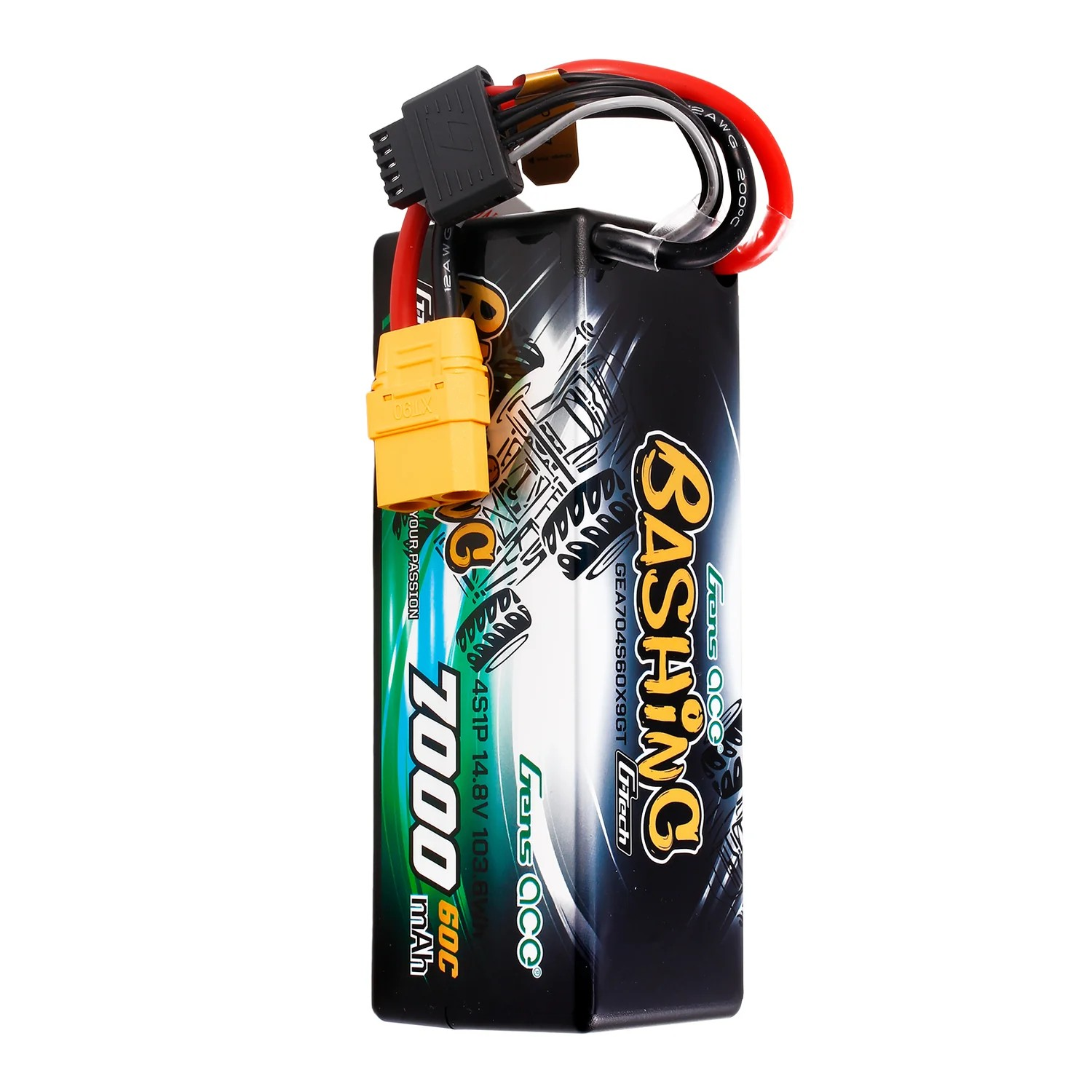 Gens ace G-Tech 7000mAh 14.8V 60C 4S1P Lipo Battery Pack with XT90 Plug Bashing Series