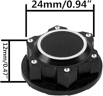 4Pcs ProtonRC 24mm Wheel Hub Cover Hex Dust Lock Nut Adapter Compatible with Arrma 1/5 Kraton Outcast 8S RC Car (Black)