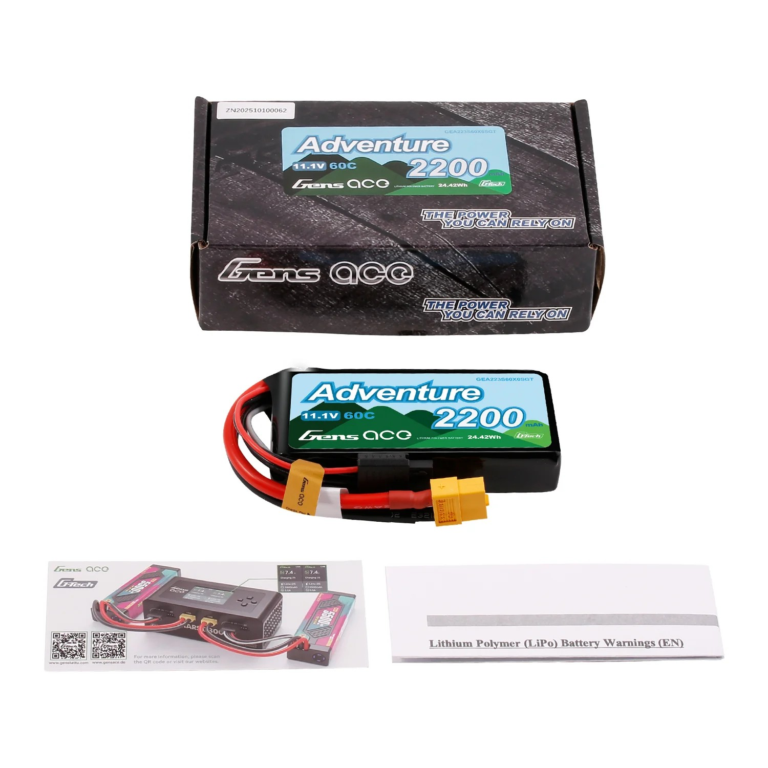 Gens ace Adventure G-Tech 2200mAh 3S 60C LiPo Battery XT60 | Racerc