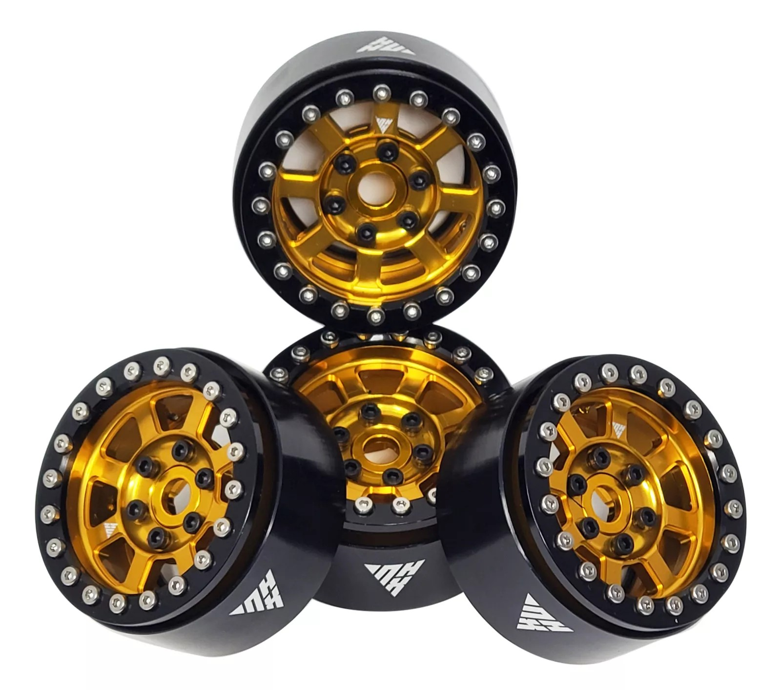 ProtonRC 1.9" Aluminum Beadlock Crawler Wheels Rims - Ink Gold 4pcs/set
