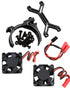ProtonRC Motor Cooling Fan with 47-49mm Adjustable Mount for 1/8 1/5 4985 1717 Motor,Aluminum 4010 High Speed Cooling Dual Fans 15000 RPM ,Black