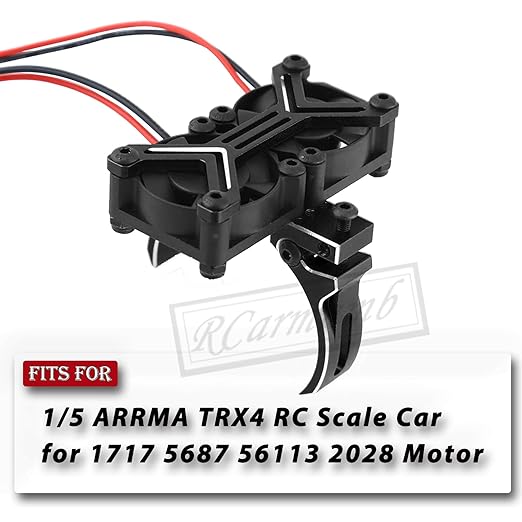 ProtonRC Double Cooling Fan 40mm 1/5 ARRMA TRAXXAS RC Scale Car, 15000 RPM High Speed Cooling Fan with 56-58mm Adjustable Mount for 1717 5687 56113 2028 Motor,Black