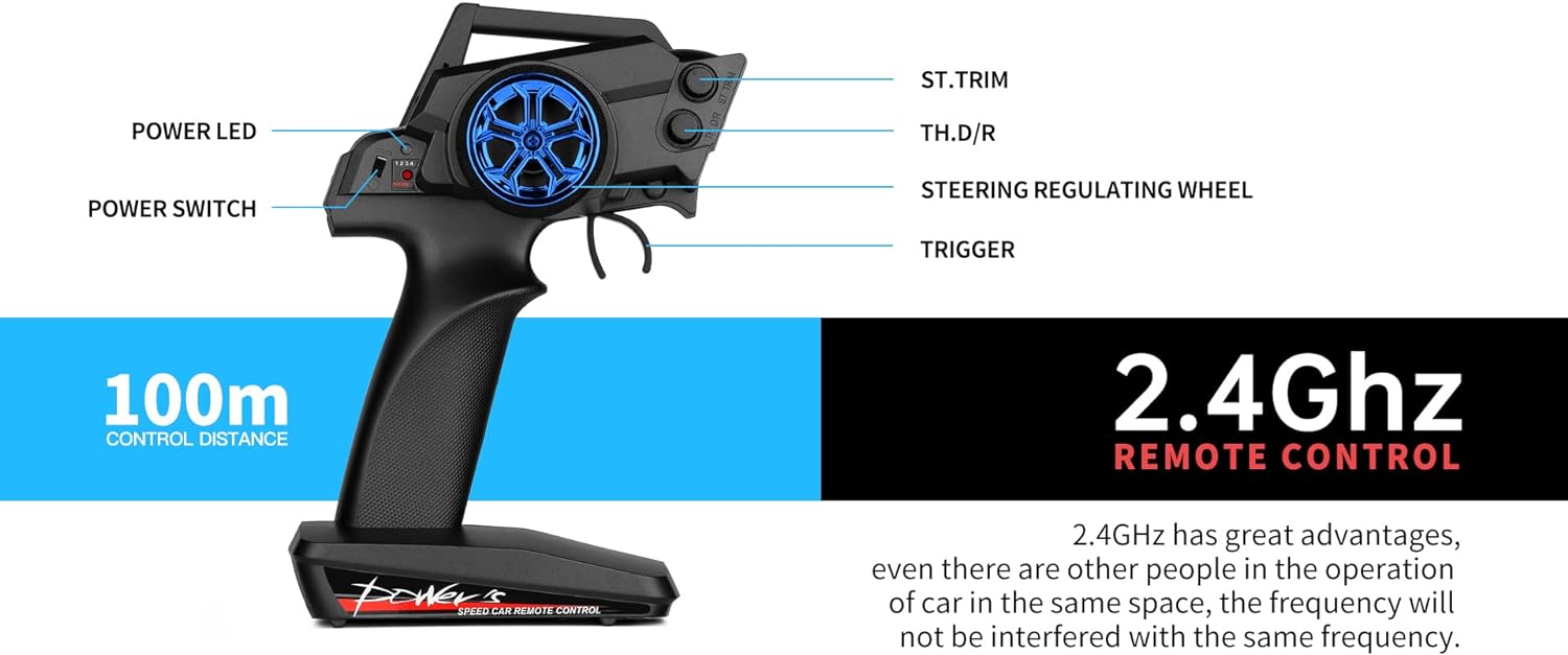 WLtoys 104072 RTR 1/10 2.4G 4WD 60km/h Flat Sport Car Racing Car with 3650 Brushless Motor