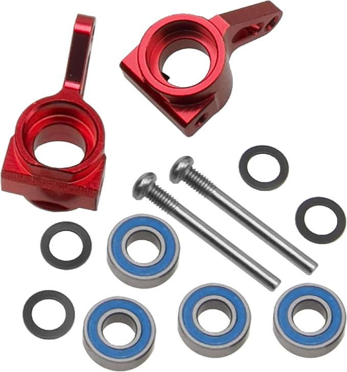 PROTONRC Traxxas Slash 2WD Rustler Stampede Bandit  1/10 Aluminum Front Steering Knuckles Set(with Bearings) - Red