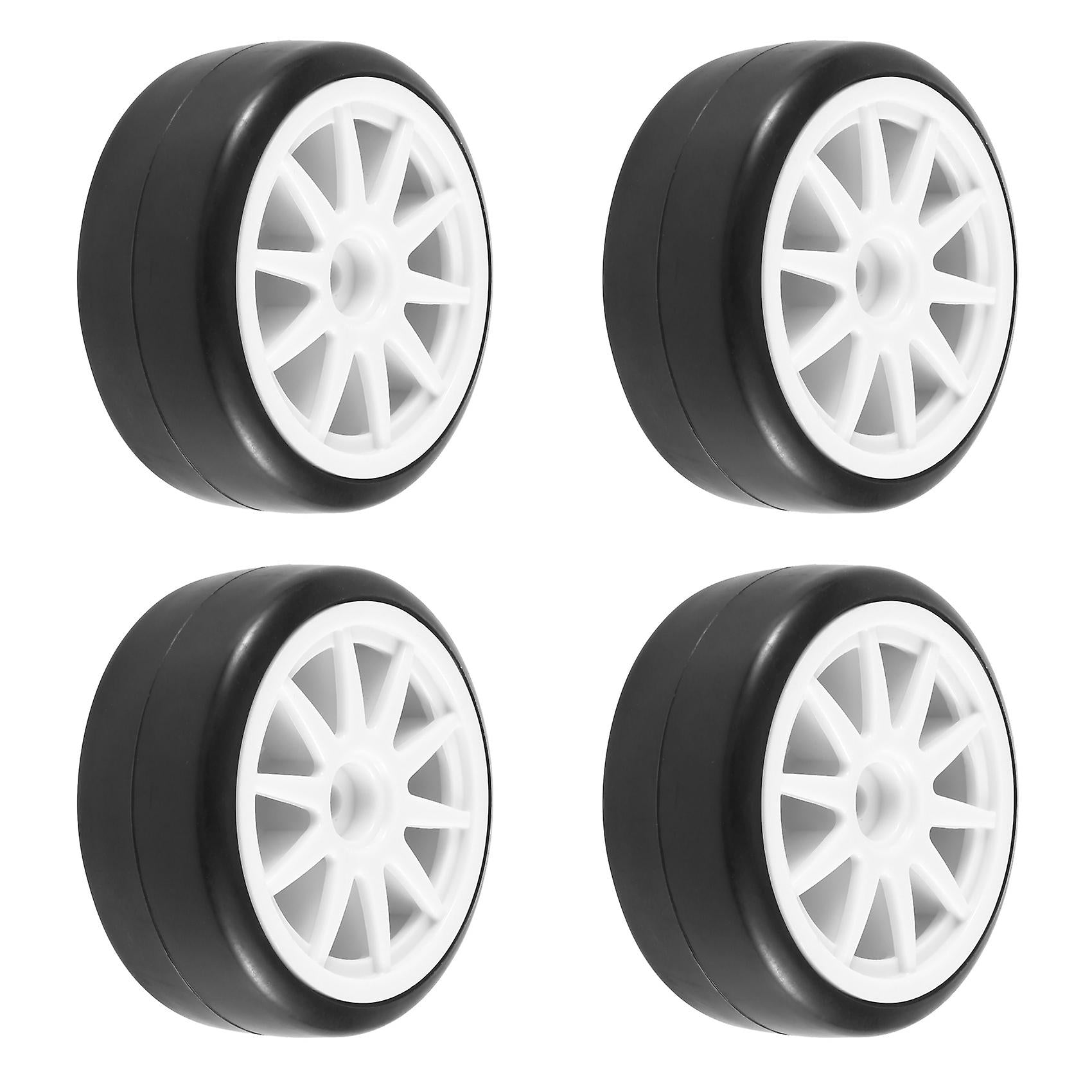 ProtonRC 1/10 Rc Car Rubber Tires On Road white wheels