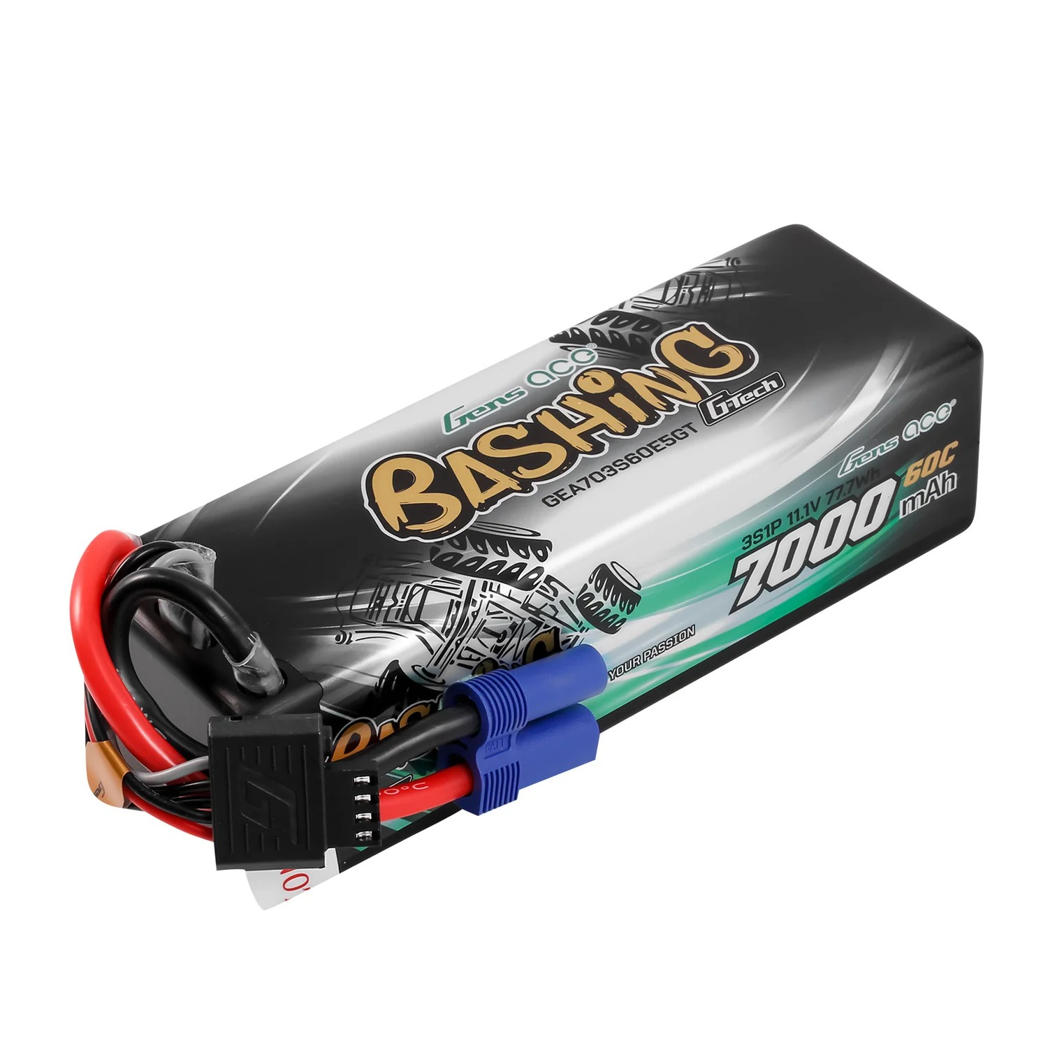 Gens ace Bashing Series 7000mAh 11.1V 3S 60C G-Tech LiPo (EC5) | Racerc