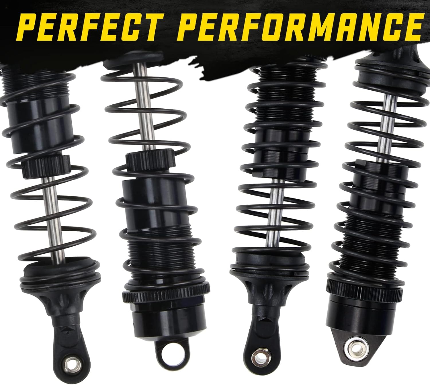PROTONRC 4PCS Full Aluminum Front Rear Shocks Upgrade Parts for 1/10 (Black)