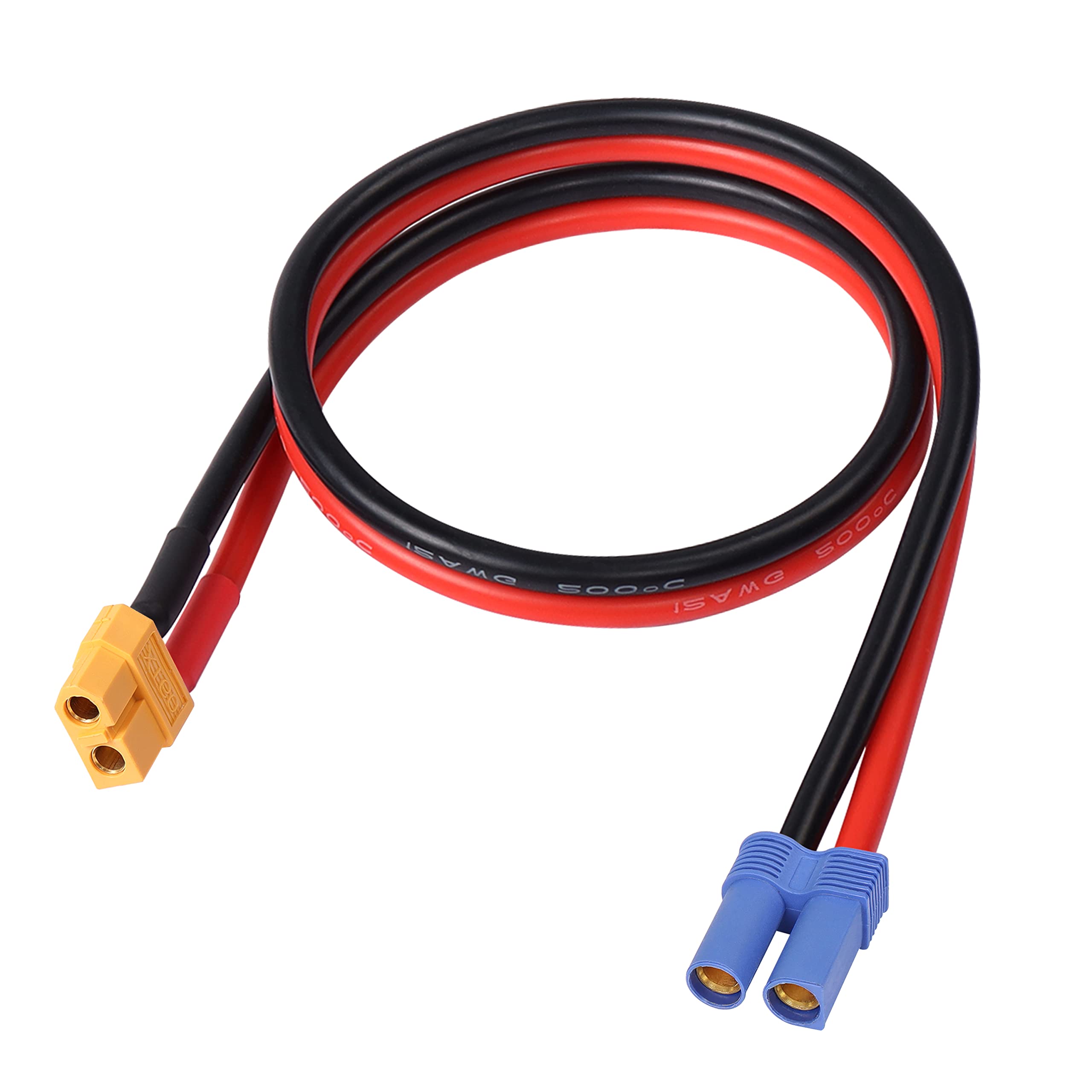 ProtonRC Charger Cable XT60 female to EC5 male 20cm 14AWG.