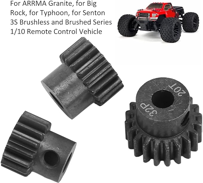 PROTONRC PINION GEAR 15T/17T/20T 0.8MOD SAFE-D5mm w/M2 Wrench for 1-10 ARRMA 3S