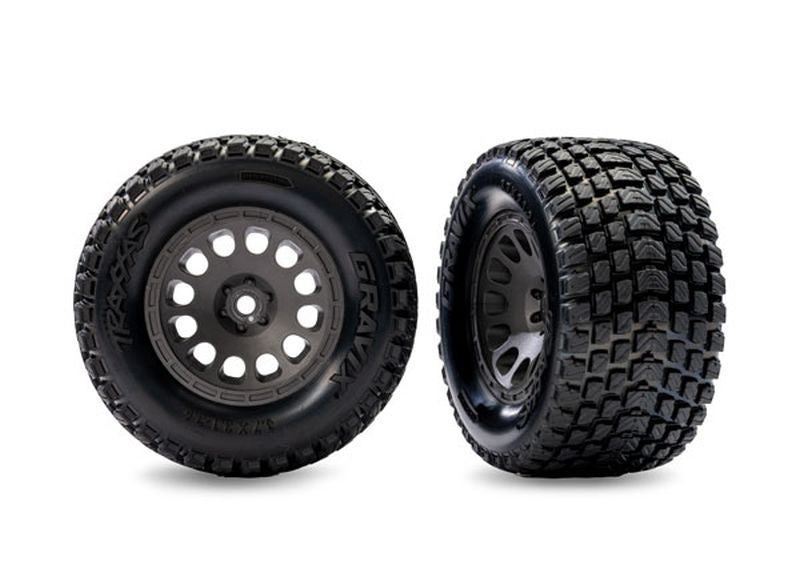 Traxxas Tires & Wheels Gravix / Mini XRT Gray Front (2)