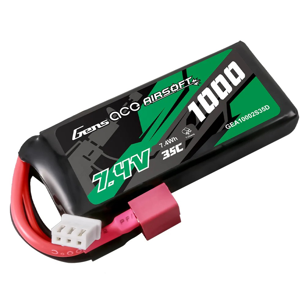 Gens ace 1000mAh 7.4V 2S 35C LiPo Airsoft Battery – Deans (T) Plug  🆕 ΝΕΟ ΠΡΟΪΟΝ