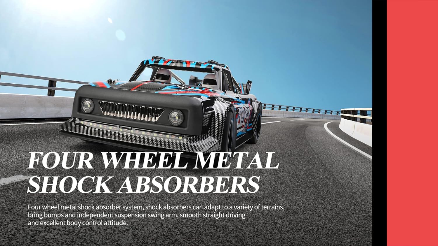 WLtoys 104072 RTR 1/10 2.4G 4WD 60km/h Flat Sport Car Racing Car with 3650 Brushless Motor