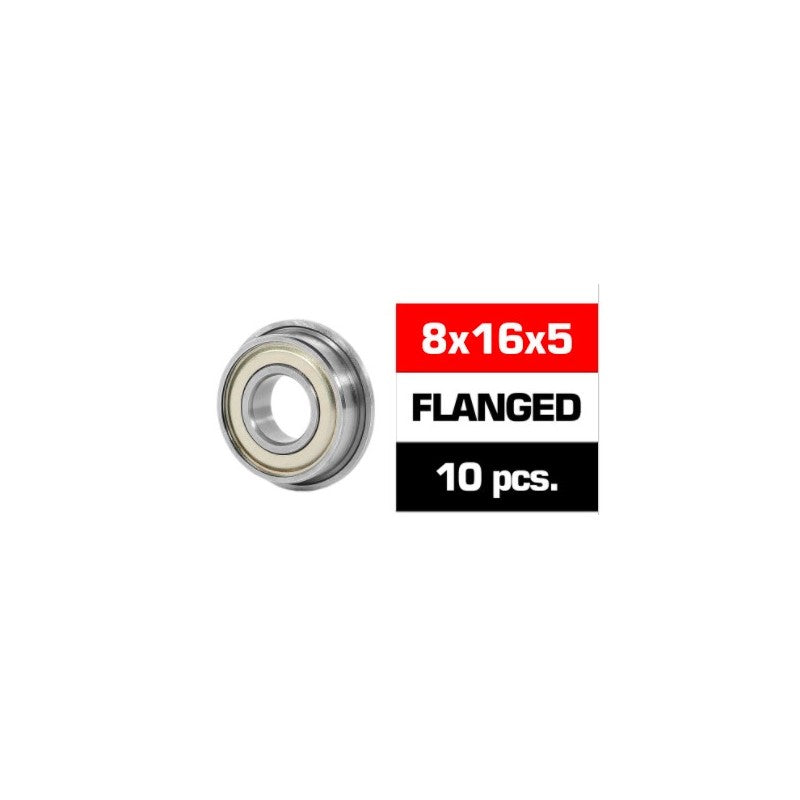 8x16x5mm FLANGED "HS" METAL SHIELDED BEARING SET (10pcs)