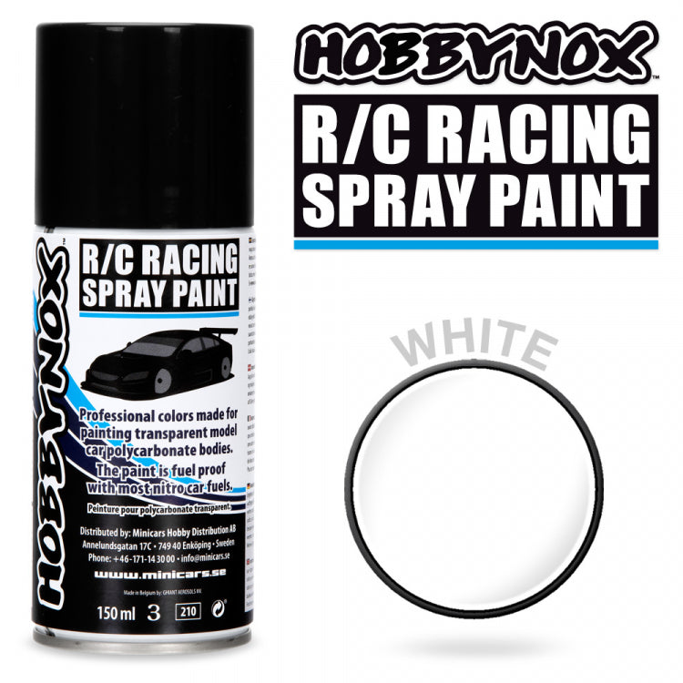 Hobbynox White R/C Racing Spray Paint 150 ml