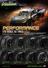 Louise SC-UPHILL 1/10 Short Course Tires on Black 2WD Front Wheels