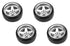 Louise 1/10 Drift 5-Spoke Wheel & Tire Set Matte Silver – 12mm Hex με Ρυθμιζόμενο Offset 2/4/6/8mm