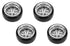 Louise 1/10 Drift 14-Spoke Wheel & Tire Set Matte Silver – 12mm Hex με Ρυθμιζόμενο Offset 2/4/6/8mm