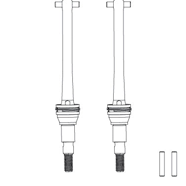 MJX 16410 Μεταλλικά ημιαξόνια CVD εμπρός / πίσω (2 τεμάχια) – 1