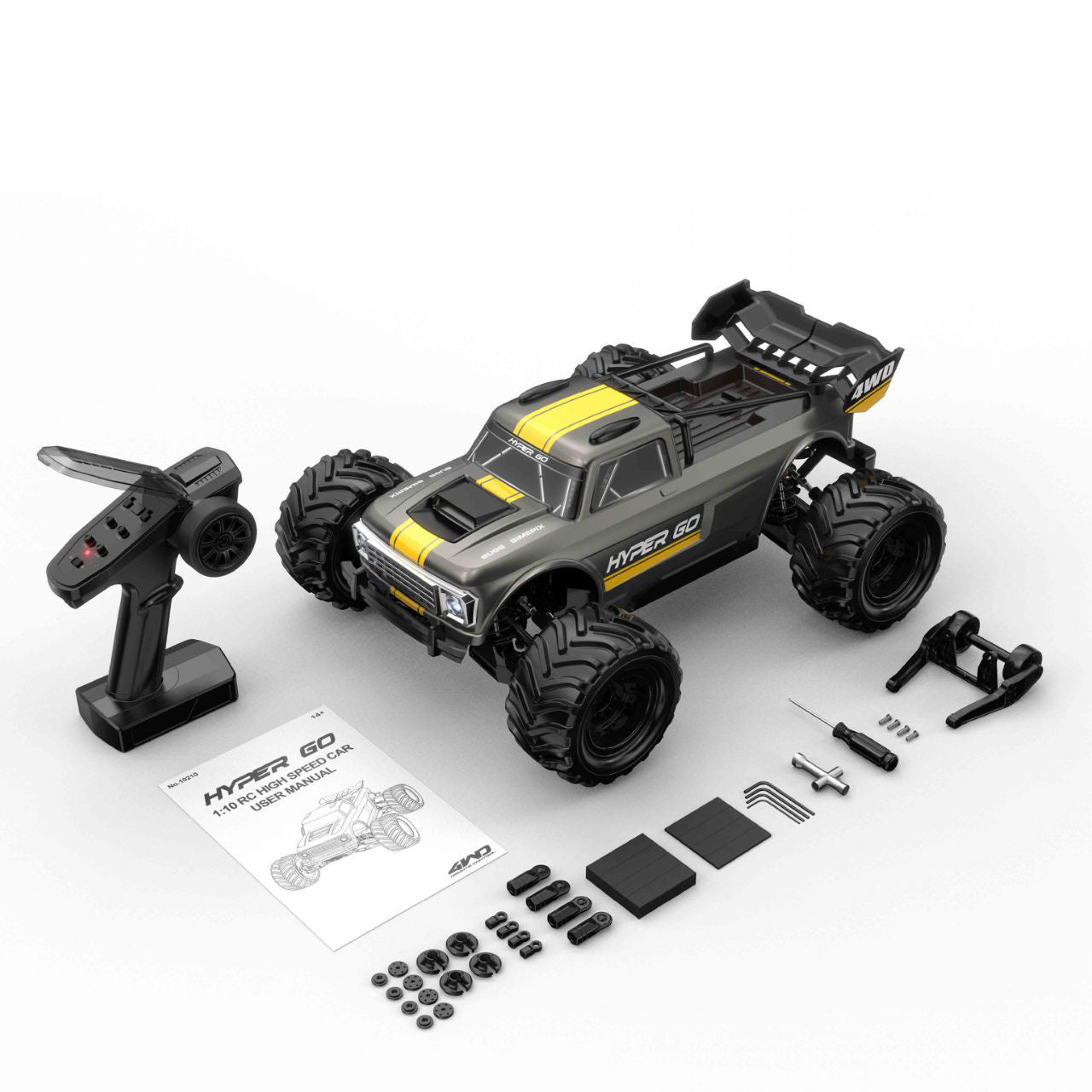 MJX Hyper GO 10210 Truck 1/10 Brushless 4WD RTR Grey – Τηλεκατευθυνόμενο Αυτοκίνητο Brushless 80km/h+
