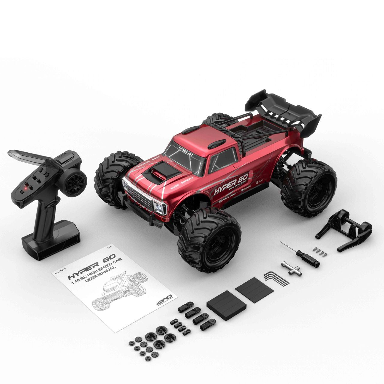 MJX Hyper GO 10210 Truck 1/10 Brushless 4WD RTR Red – Τηλεκατευθυνόμενο Αυτοκίνητο Brushless 80km/h+