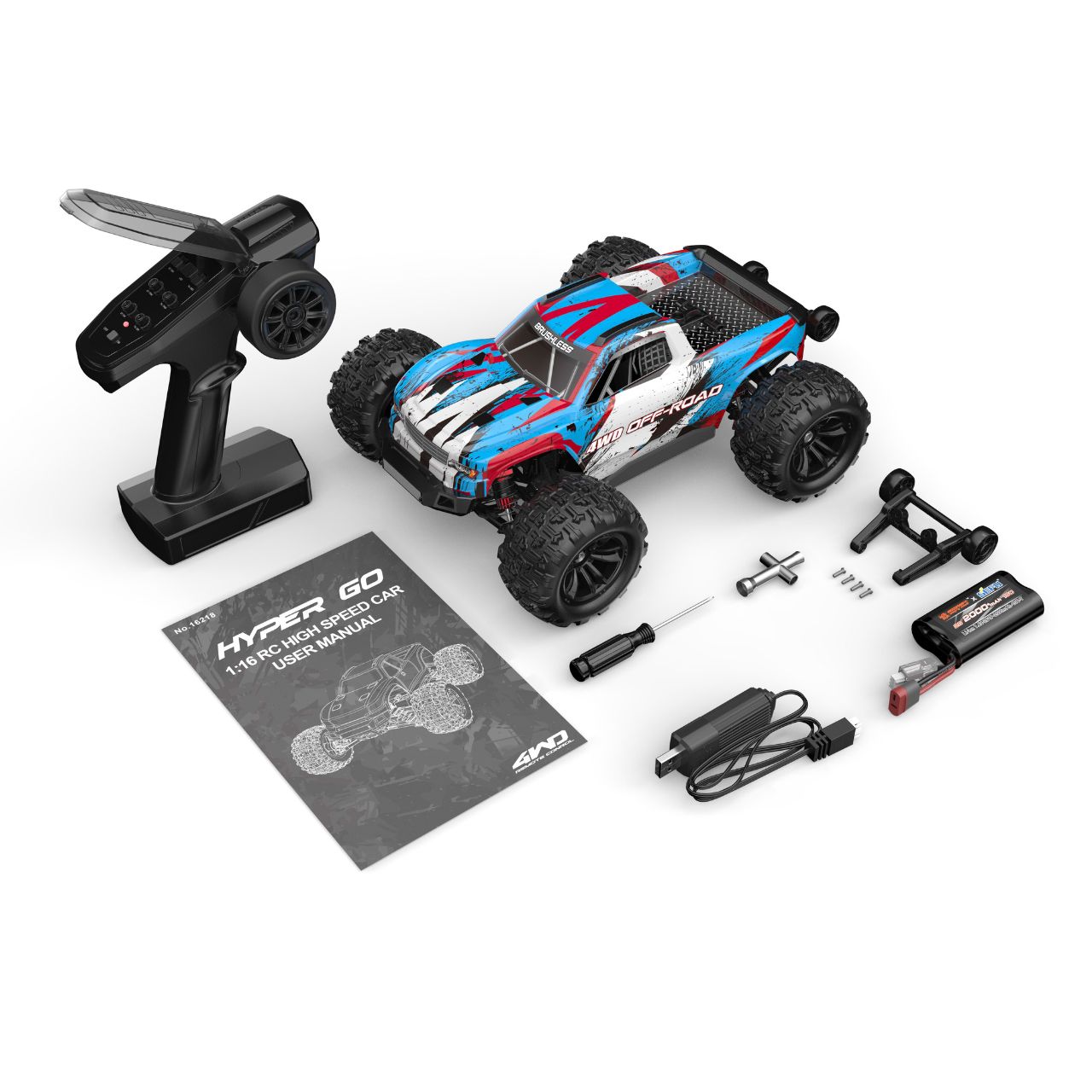 MJX Hyper GO 16218 1/16 Brushless Monster Truck 4WD RTR με Μπαταρία & Φορτιστή