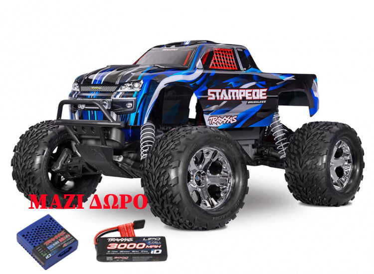 Traxxas Stampede BL-2s HD RTR 1/10 2WD Brushless Monster Truck (Blue) w/BL-2s ESC & TQ 2.4GHz Radio