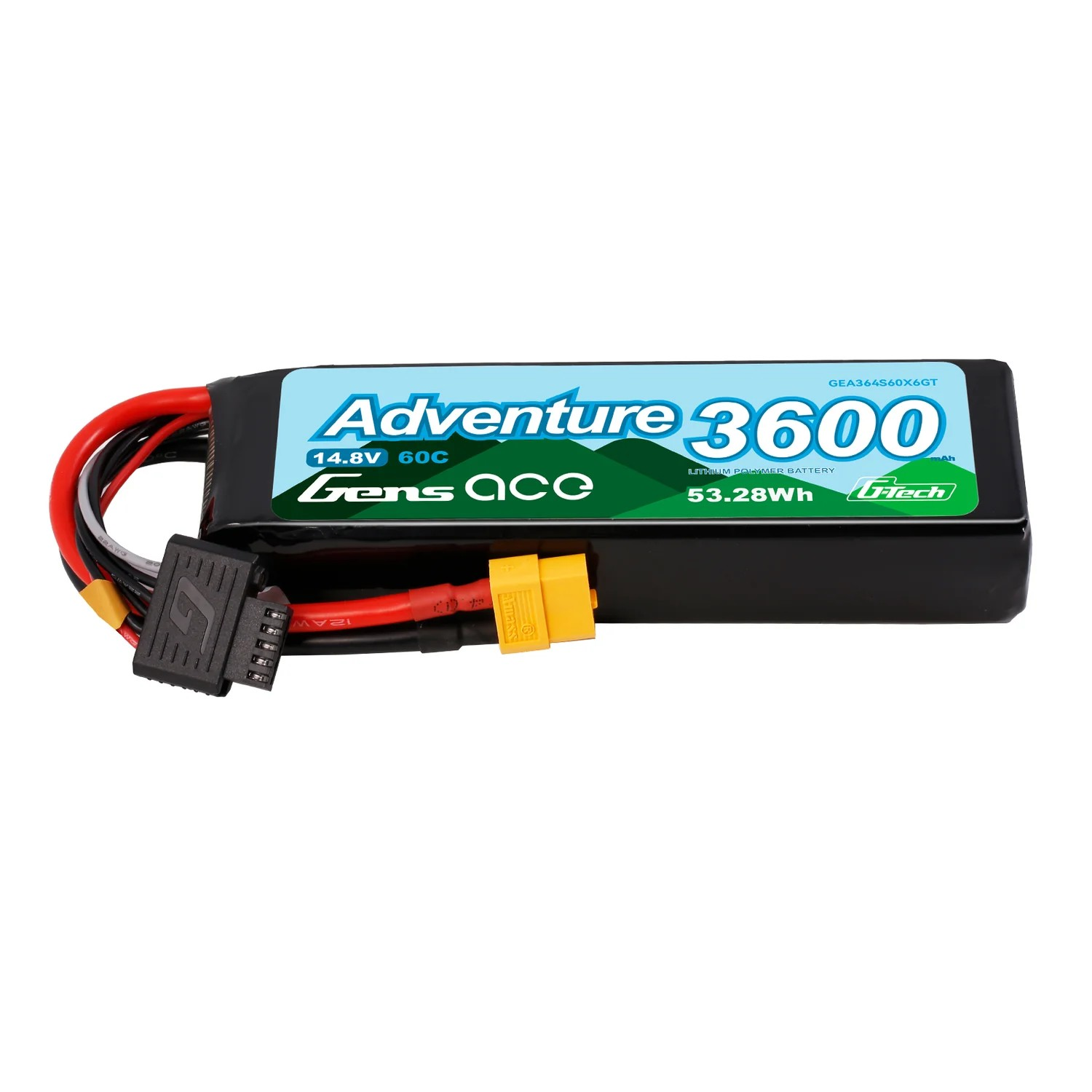 Gens ace G-Tech 3600mAh 14.8V 60C 4S LiPo Adventure XT60 | Racerc
