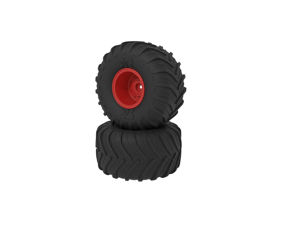 Arrma dBoots Chevron MT Tire Set, Glued, Red