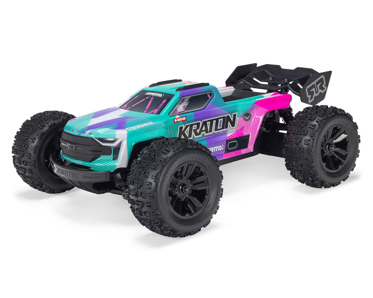 ARRMA Mini Kraton 3S BLX 4X4 1/16 RTR Brushless Monster Truck (Teal/Pink) με 3S LiPo & Charger